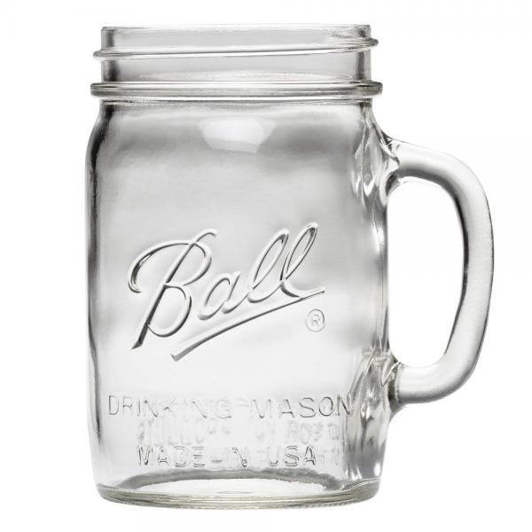Ball Drinking Jar Regular sklenice s uchem 650 ml