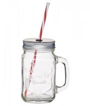 Mason jar sklenice s vkem a brkem, ir, 450 ml